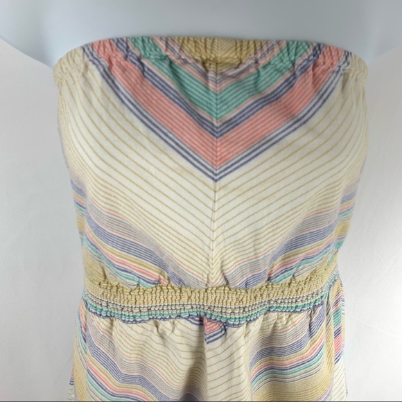 Mossimo Pastel Rainbow Chevron mini Dress Striped Strapless - Picture 4 of 14